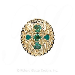 GS315 E - 14 Karat Gold Emerald Slide 